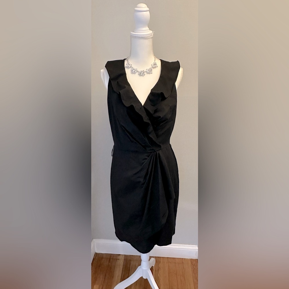 WHITE HOUSE BLACK MARKET Black Ruffle Dress